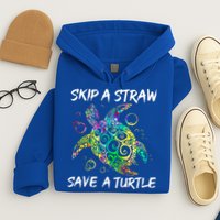 Psychedelic Sea Turtle Gift Skip A Straw Save A Turtle Gift Hoodie