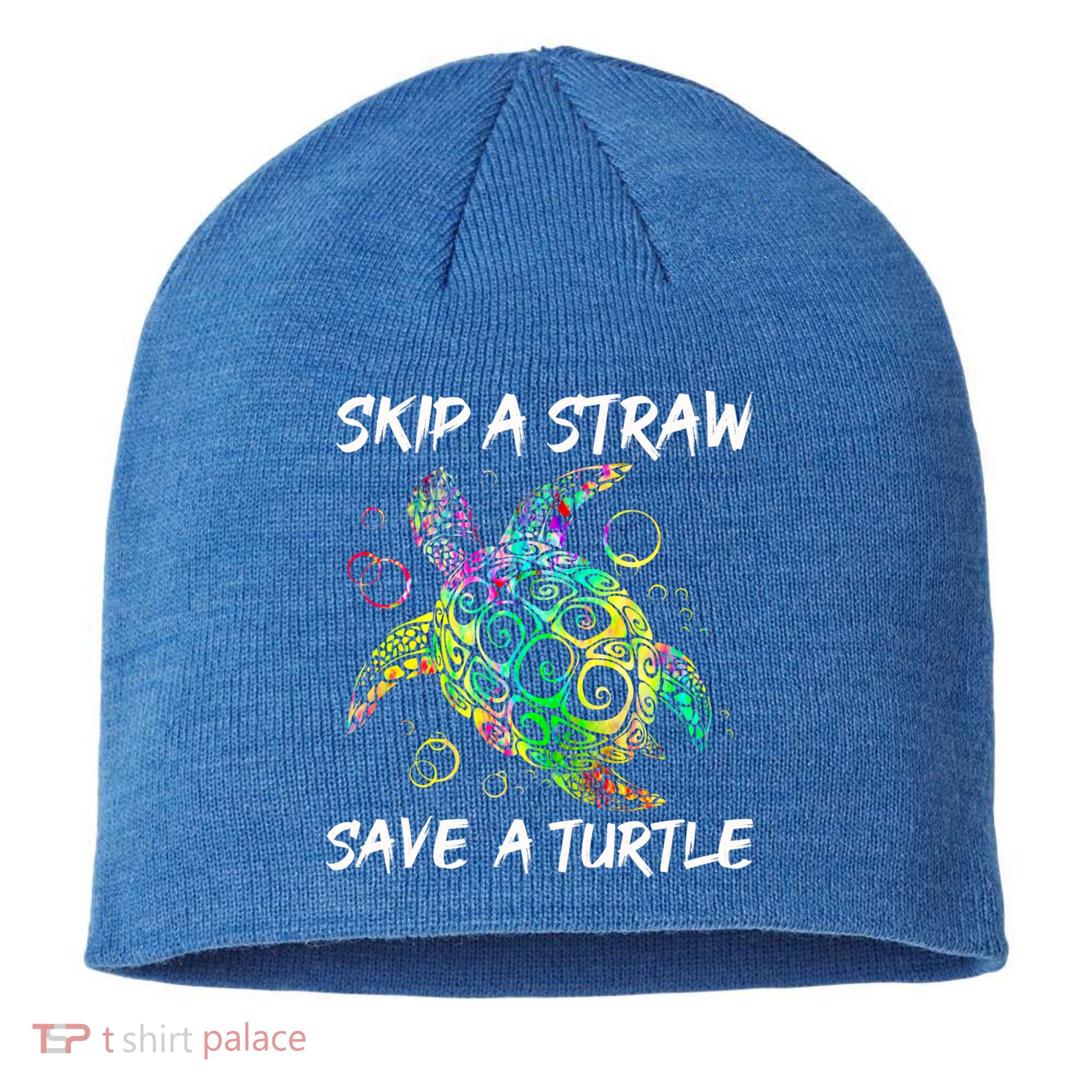 Psychedelic Sea Turtle Gift Skip A Straw Save A Turtle Gift Sustainable Beanie