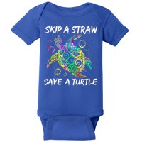 Psychedelic Sea Turtle Gift Skip A Straw Save A Turtle Gift Baby Bodysuit