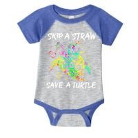 Psychedelic Sea Turtle Gift Skip A Straw Save A Turtle Gift Infant Baby Jersey Bodysuit