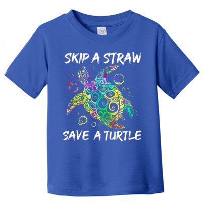 Psychedelic Sea Turtle Gift Skip A Straw Save A Turtle Gift Toddler T-Shirt