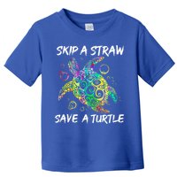 Psychedelic Sea Turtle Gift Skip A Straw Save A Turtle Gift Toddler T-Shirt