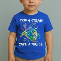Psychedelic Sea Turtle Gift Skip A Straw Save A Turtle Gift Toddler T-Shirt