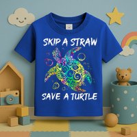 Psychedelic Sea Turtle Gift Skip A Straw Save A Turtle Gift Toddler T-Shirt