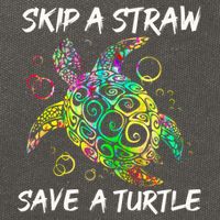 Psychedelic Sea Turtle Gift Skip A Straw Save A Turtle Gift Cotton Canvas Backpack