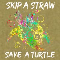 Psychedelic Sea Turtle Gift Skip A Straw Save A Turtle Gift Garment-Dyed Women's Muscle Tee