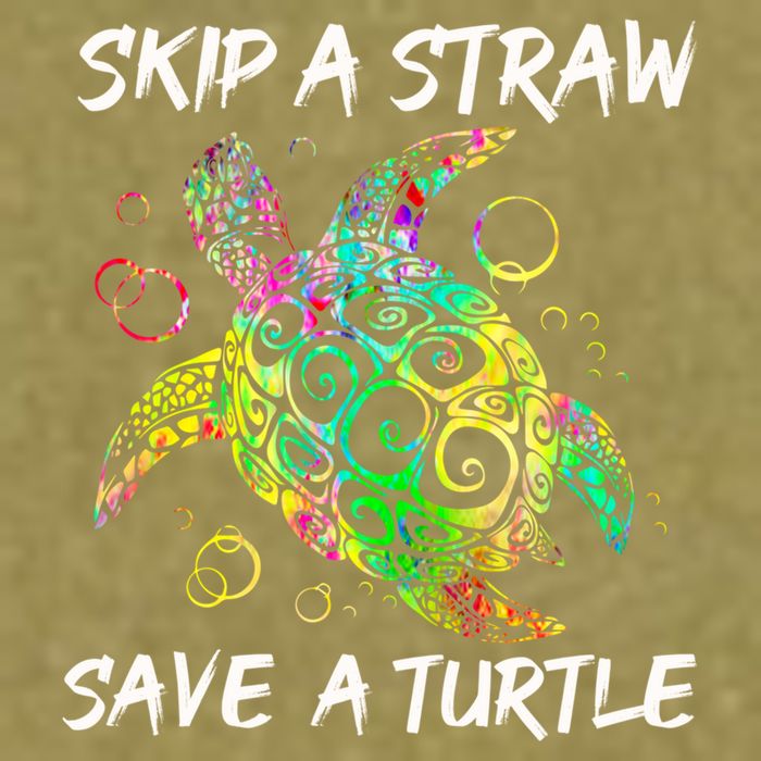 Psychedelic Sea Turtle Gift Skip A Straw Save A Turtle Gift Garment-Dyed Women's Muscle Tee