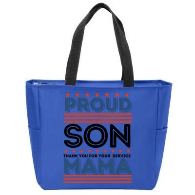 Proud Son Thank You For Your Service Mama Mom Mother Gift Zip Tote Bag