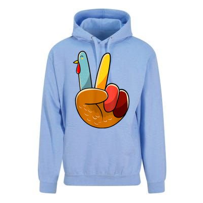 Peace Sign Turkey Turkey Hand Sign Thanksgiving Funny Unisex Surf Hoodie