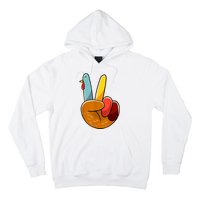 Peace Sign Turkey Turkey Hand Sign Thanksgiving Funny Hoodie