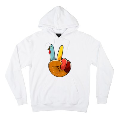 Peace Sign Turkey Turkey Hand Sign Thanksgiving Funny Hoodie