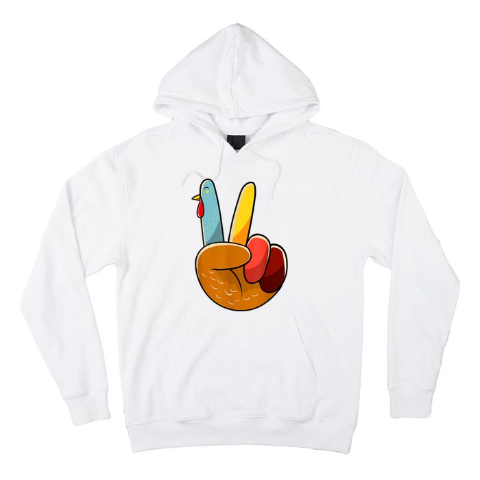 Peace Sign Turkey Turkey Hand Sign Thanksgiving Funny Hoodie