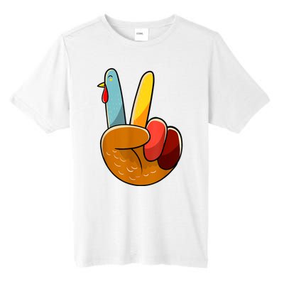 Peace Sign Turkey Turkey Hand Sign Thanksgiving Funny Tall Fusion ChromaSoft Performance T-Shirt