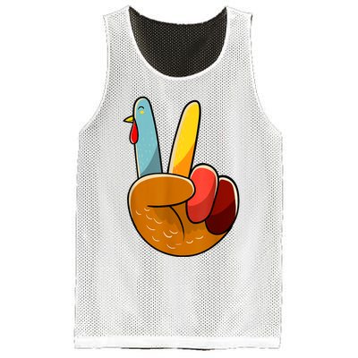 Peace Sign Turkey Turkey Hand Sign Thanksgiving Funny Mesh Reversible Basketball Jersey Tank