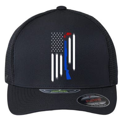 Patriotic Skeet Trap Clay Pigeon Shotgun Shooting Flexfit Unipanel Trucker Cap