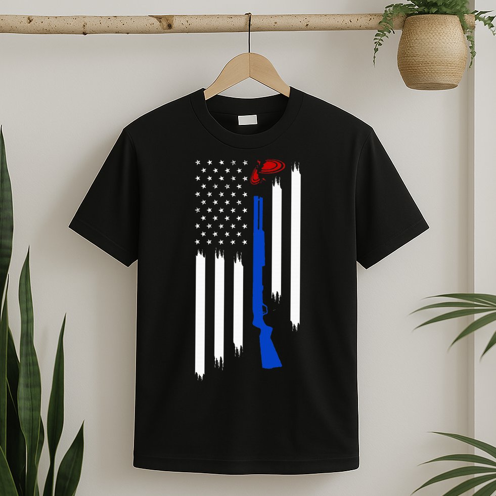 Patriotic Skeet Trap Clay Pigeon Shotgun Shooting T-Shirt