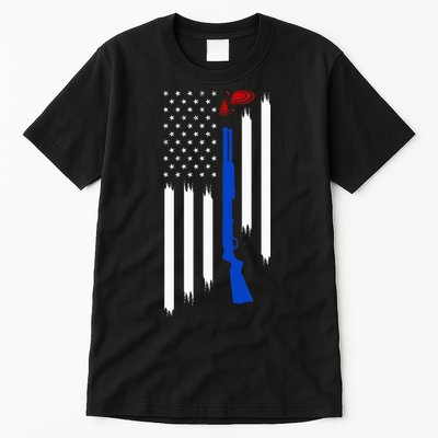 Patriotic Skeet Trap Clay Pigeon Shotgun Shooting Tall T-Shirt