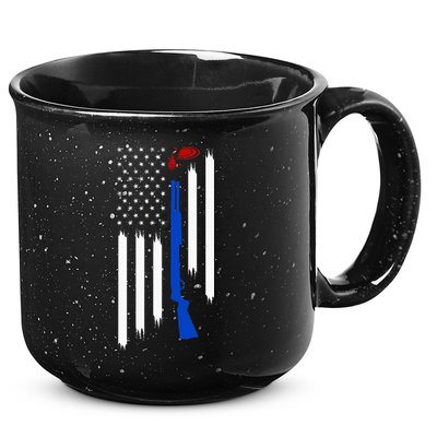 Patriotic Skeet Trap Clay Pigeon Shotgun Shooting 15oz Campfire Ceramic Mug