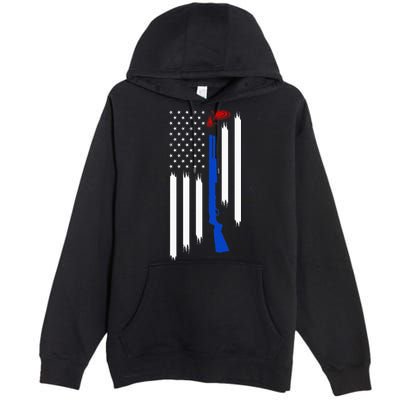 Patriotic Skeet Trap Clay Pigeon Shotgun Shooting Premium Pullover Hoodie