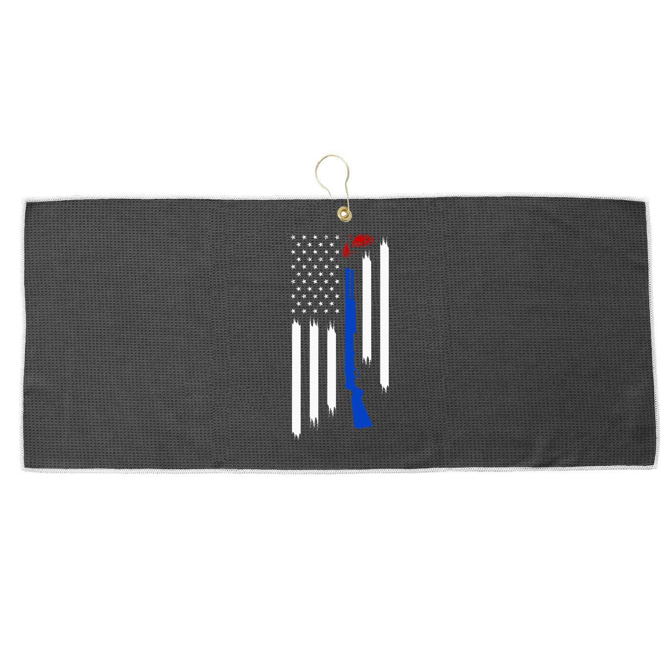 Patriotic Skeet Trap Clay Pigeon Shotgun Shooting Large Microfiber Waffle Golf Towel