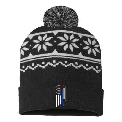 Patriotic Skeet Trap Clay Pigeon Shotgun Shooting USA-Made Snowflake Beanie