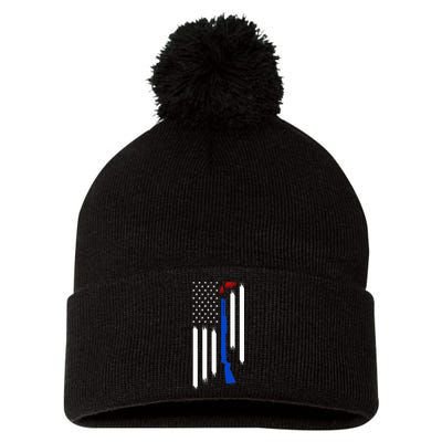 Patriotic Skeet Trap Clay Pigeon Shotgun Shooting Pom Pom 12in Knit Beanie