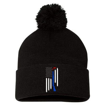 Patriotic Skeet Trap Clay Pigeon Shotgun Shooting Pom Pom 12in Knit Beanie