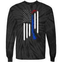 Patriotic Skeet Trap Clay Pigeon Shotgun Shooting Tie-Dye Long Sleeve Shirt