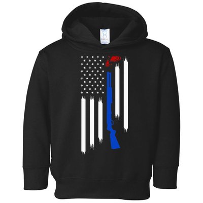 Patriotic Skeet Trap Clay Pigeon Shotgun Shooting Toddler Hoodie