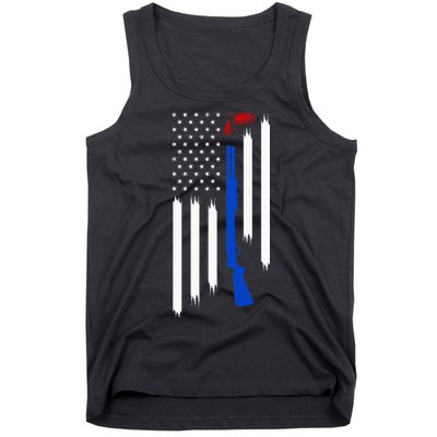 Patriotic Skeet Trap Clay Pigeon Shotgun Shooting Tank Top