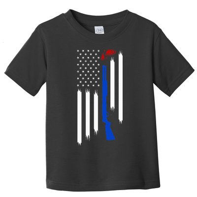 Patriotic Skeet Trap Clay Pigeon Shotgun Shooting Toddler T-Shirt