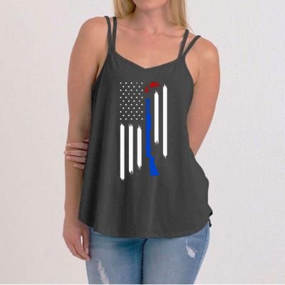 Patriotic Skeet Trap Clay Pigeon Shotgun Shooting Women's Strappy Tank