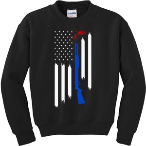 Patriotic Skeet Trap Clay Pigeon Shotgun Shooting Kids Sweatshirt