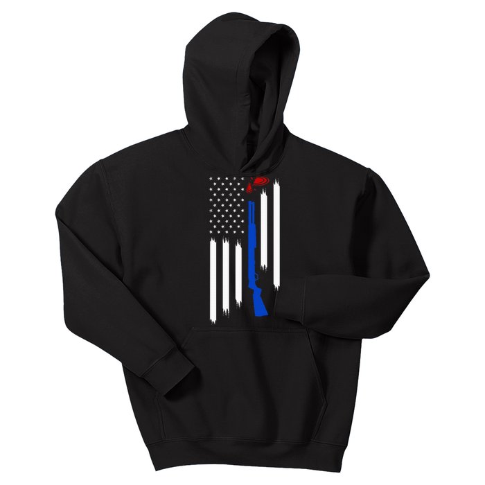 Patriotic Skeet Trap Clay Pigeon Shotgun Shooting Kids Hoodie