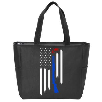 Patriotic Skeet Trap Clay Pigeon Shotgun Shooting Zip Tote Bag