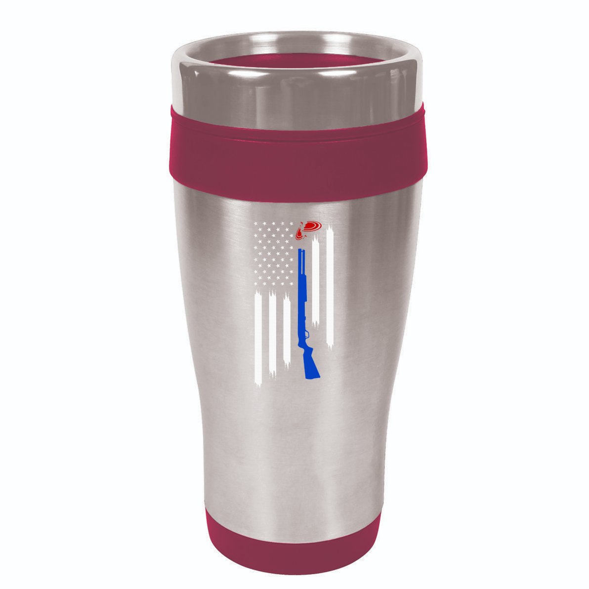 Patriotic Skeet Trap Clay Pigeon Shotgun Shooting 16oz Travel Tumbler