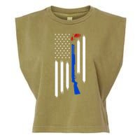 Patriotic Skeet Trap Clay Pigeon Shotgun Shooting Garment-Dyed Women's Muscle Tee