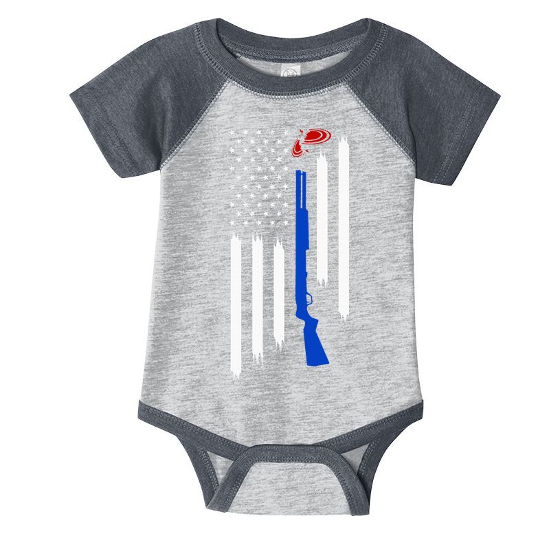 Patriotic Skeet Trap Clay Pigeon Shotgun Shooting Infant Baby Jersey Bodysuit