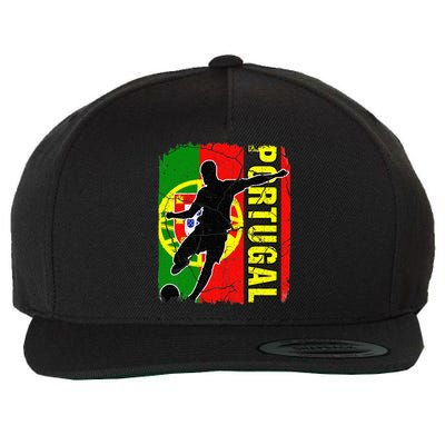 Portugal Soccer Team Portuguese Flag Jersey Wool Snapback Cap
