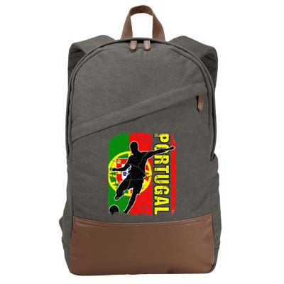Portugal Soccer Team Portuguese Flag Jersey Cotton Canvas Backpack