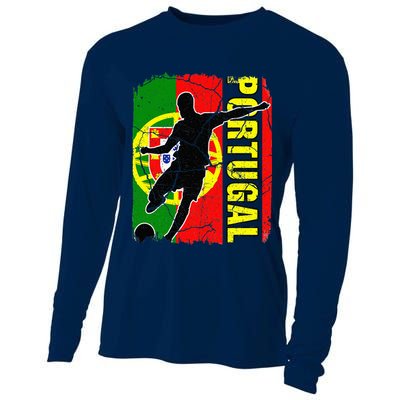 Portugal Soccer Team Portuguese Flag Jersey Cooling Performance Long Sleeve Crew