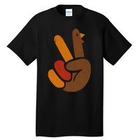 Peace Sign Turkey Hand Cool Thanksgiving Tall T-Shirt