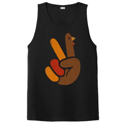 Peace Sign Turkey Hand Cool Thanksgiving PosiCharge Competitor Tank