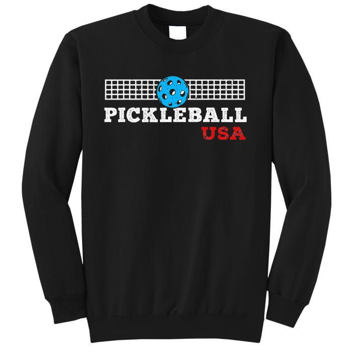 Pickleball Support the Team Pickleball Player USA Flag Sweatshirt