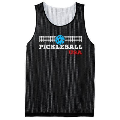 Pickleball Support the Team Pickleball Player USA Flag Mesh Reversible Basketball Jersey Tank