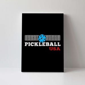 Pickleball Support the Team Pickleball Player USA Flag Canvas