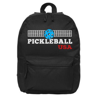 Pickleball Support the Team Pickleball Player USA Flag 16 in Basic Backpack