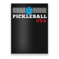 Pickleball Support the Team Pickleball Player USA Flag Poster