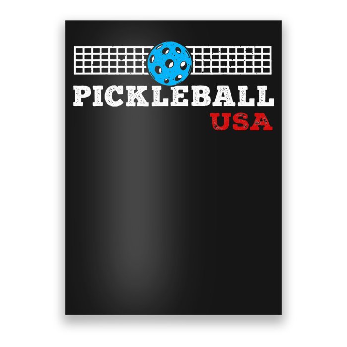 Pickleball Support the Team Pickleball Player USA Flag Poster