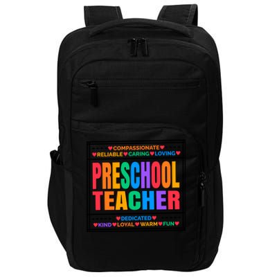 Pre School Teacher Gift Impact Tech Backpack